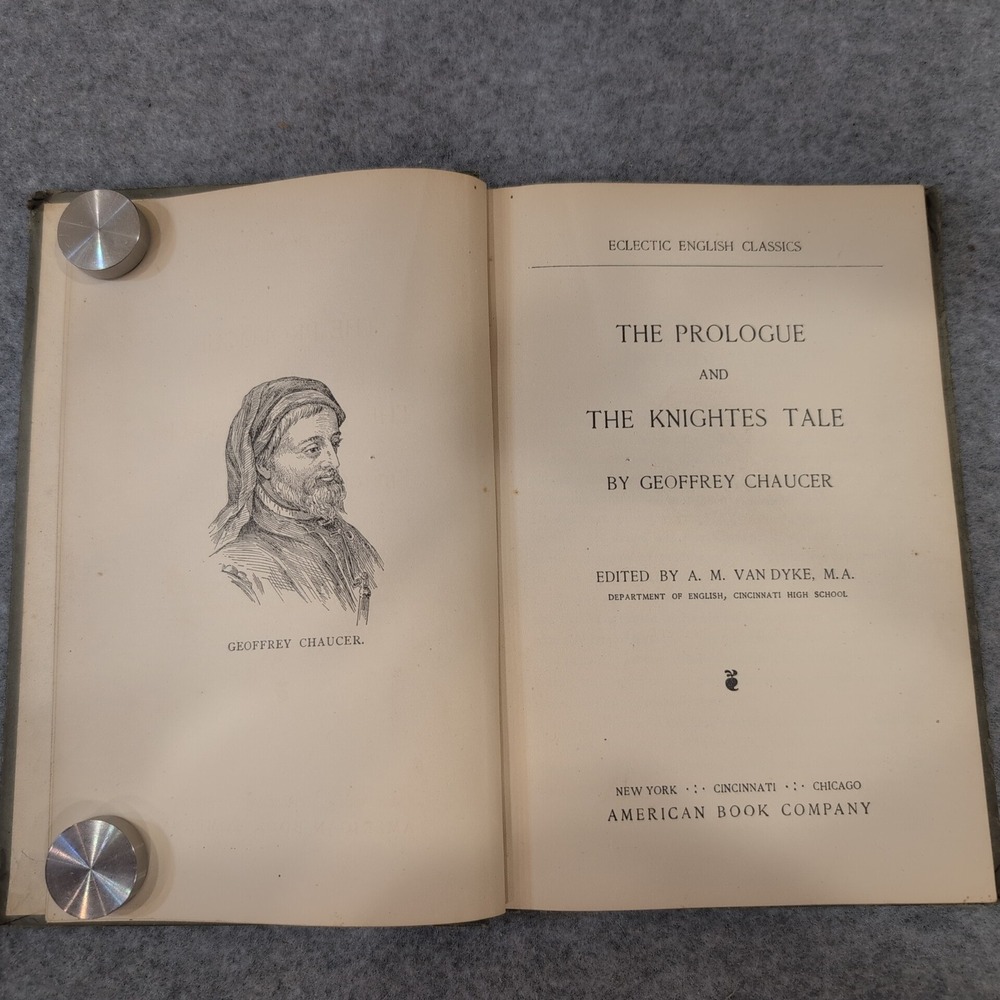 1898 Eclectic English Classics Geoffrey Chaucer The‎ Prologue The Knightes Tale - Picture 3 of 4